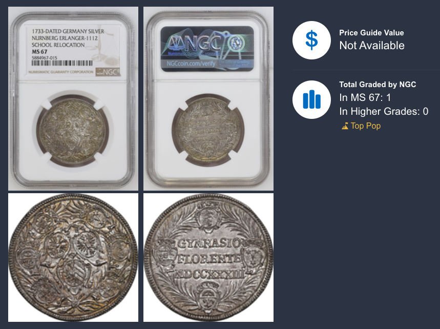 NGC Census Erlanger-1112 ニュルンベルクギムナジウム 単独最高鑑定